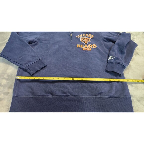 Chicago Bears Men's Starter 2XL Navy Blue Quarter Zip Chest Logo Jacket NFL - Picture 7 of 7